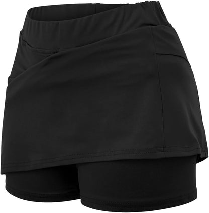 Athletic Yoga Culottes for Women Solid Color Elastic Shorts Summer Lightweight High Waist Skinny Joggers Skirt 2024