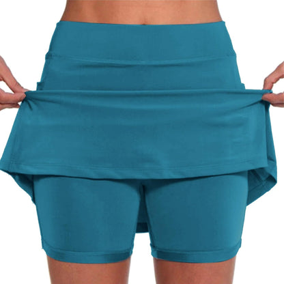 Athletic Yoga Culottes for Women Solid Color Elastic Shorts Summer Lightweight High Waist Skinny Joggers Skirt 2024