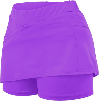 Athletic Yoga Culottes for Women Solid Color Elastic Shorts Summer Lightweight High Waist Skinny Joggers Skirt 2024