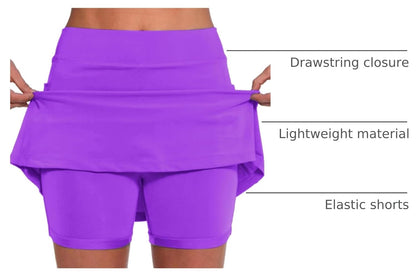 Athletic Yoga Culottes for Women Solid Color Elastic Shorts Summer Lightweight High Waist Skinny Joggers Skirt 2024