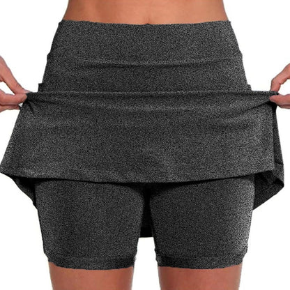 Athletic Yoga Culottes for Women Solid Color Elastic Shorts Summer Lightweight High Waist Skinny Joggers Skirt 2024