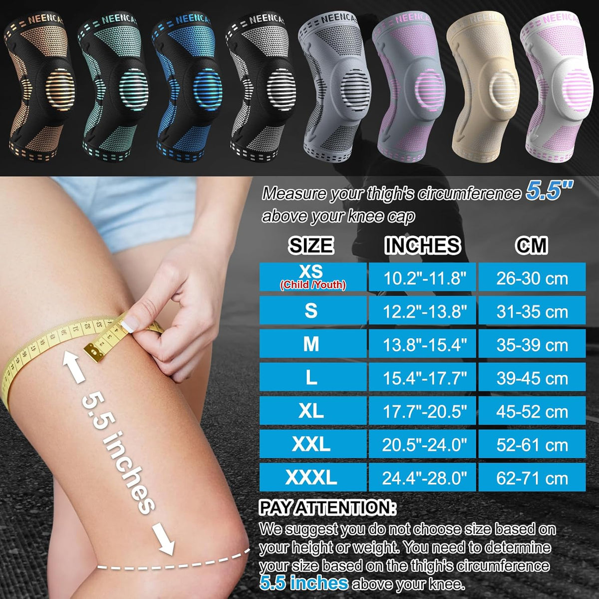 Professional Knee Brace, Medical Knee Support for Women & Men Relief | Patented Patella Gel Pad & Side Stabilizers, Compression Sleeve for Knee Pain, Swelling, ACL, PCL, Arthritis, Sports, Workout