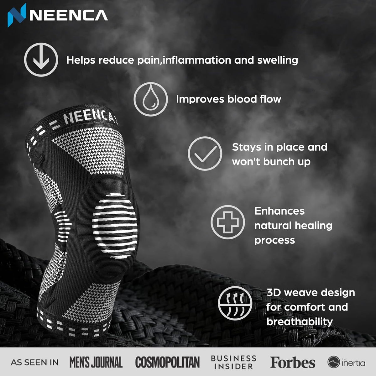 Professional Knee Brace, Medical Knee Support for Women & Men Relief | Patented Patella Gel Pad & Side Stabilizers, Compression Sleeve for Knee Pain, Swelling, ACL, PCL, Arthritis, Sports, Workout