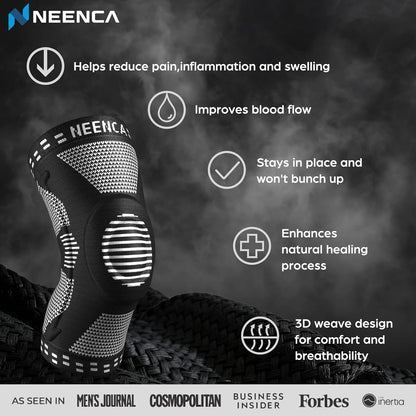 Professional Knee Brace, Medical Knee Support for Women & Men Relief | Patented Patella Gel Pad & Side Stabilizers, Compression Sleeve for Knee Pain, Swelling, ACL, PCL, Arthritis, Sports, Workout