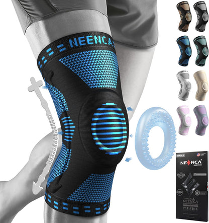 Professional Knee Brace, Medical Knee Support for Women & Men Relief | Patented Patella Gel Pad & Side Stabilizers, Compression Sleeve for Knee Pain, Swelling, ACL, PCL, Arthritis, Sports, Workout
