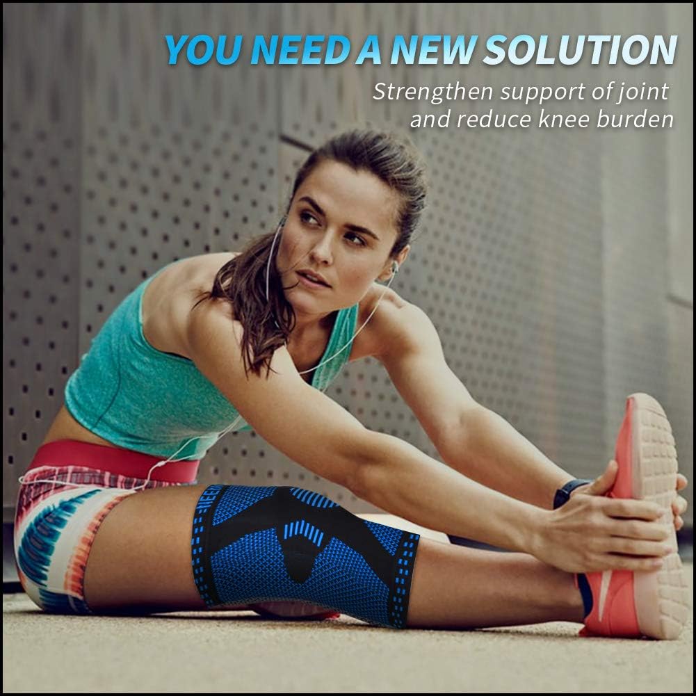Professional Knee Brace, Medical Knee Support for Women & Men Relief | Patented Patella Gel Pad & Side Stabilizers, Compression Sleeve for Knee Pain, Swelling, ACL, PCL, Arthritis, Sports, Workout