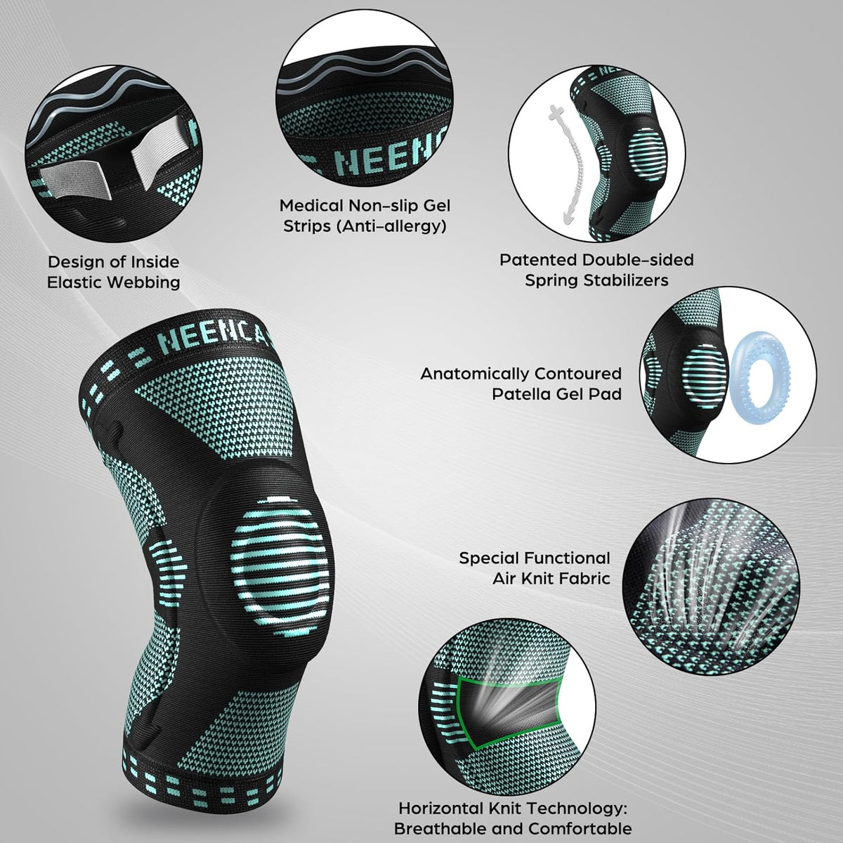 Professional Knee Brace, Medical Knee Support for Women & Men Relief | Patented Patella Gel Pad & Side Stabilizers, Compression Sleeve for Knee Pain, Swelling, ACL, PCL, Arthritis, Sports, Workout