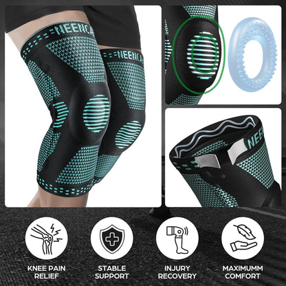 Professional Knee Brace, Medical Knee Support for Women & Men Relief | Patented Patella Gel Pad & Side Stabilizers, Compression Sleeve for Knee Pain, Swelling, ACL, PCL, Arthritis, Sports, Workout