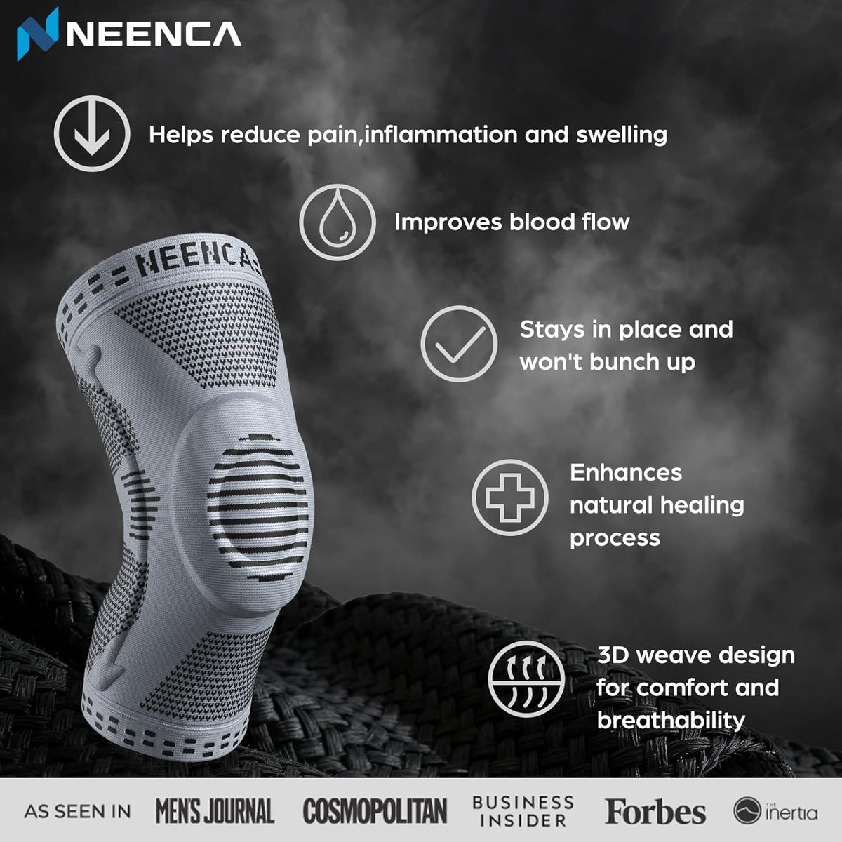 Professional Knee Brace, Medical Knee Support for Women & Men Relief | Patented Patella Gel Pad & Side Stabilizers, Compression Sleeve for Knee Pain, Swelling, ACL, PCL, Arthritis, Sports, Workout
