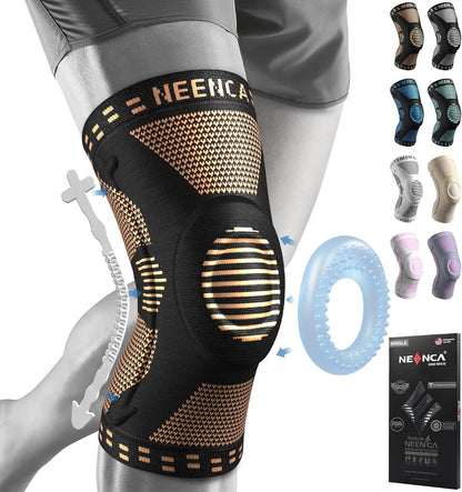 Professional Knee Brace, Medical Knee Support for Women & Men Relief | Patented Patella Gel Pad & Side Stabilizers, Compression Sleeve for Knee Pain, Swelling, ACL, PCL, Arthritis, Sports, Workout