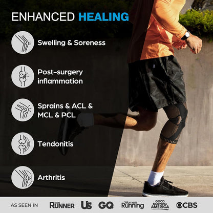 Professional Knee Brace, Medical Knee Support for Women & Men Relief | Patented Patella Gel Pad & Side Stabilizers, Compression Sleeve for Knee Pain, Swelling, ACL, PCL, Arthritis, Sports, Workout
