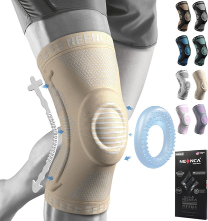 Professional Knee Brace, Medical Knee Support for Women & Men Relief | Patented Patella Gel Pad & Side Stabilizers, Compression Sleeve for Knee Pain, Swelling, ACL, PCL, Arthritis, Sports, Workout