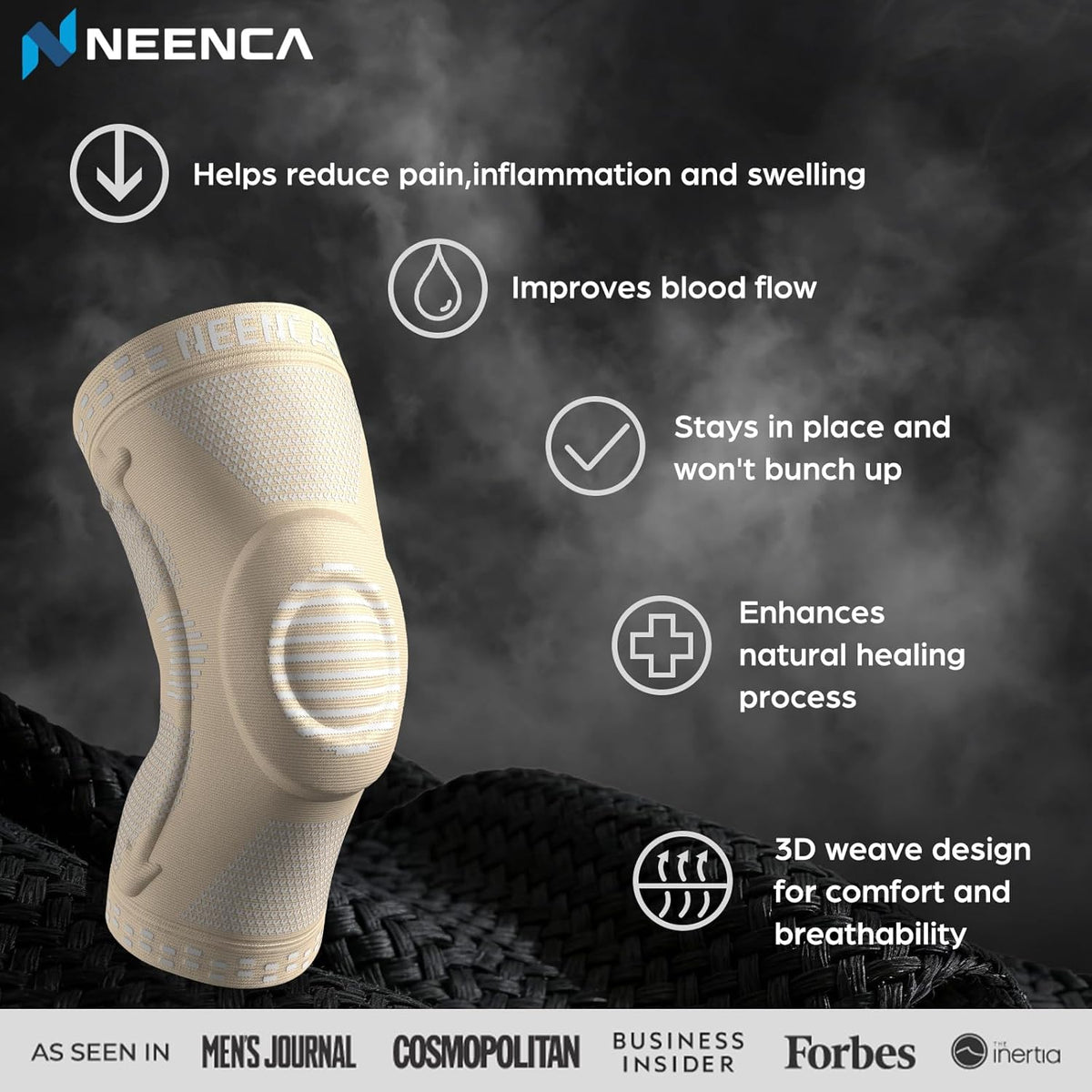 Professional Knee Brace, Medical Knee Support for Women & Men Relief | Patented Patella Gel Pad & Side Stabilizers, Compression Sleeve for Knee Pain, Swelling, ACL, PCL, Arthritis, Sports, Workout