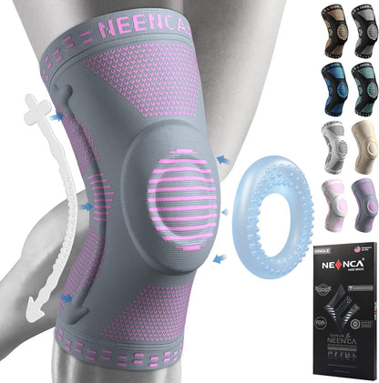 Professional Knee Brace, Medical Knee Support for Women & Men Relief | Patented Patella Gel Pad & Side Stabilizers, Compression Sleeve for Knee Pain, Swelling, ACL, PCL, Arthritis, Sports, Workout