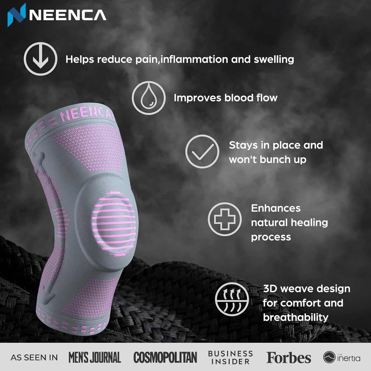 Professional Knee Brace, Medical Knee Support for Women & Men Relief | Patented Patella Gel Pad & Side Stabilizers, Compression Sleeve for Knee Pain, Swelling, ACL, PCL, Arthritis, Sports, Workout