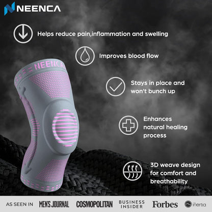 Professional Knee Brace, Medical Knee Support for Women & Men Relief | Patented Patella Gel Pad & Side Stabilizers, Compression Sleeve for Knee Pain, Swelling, ACL, PCL, Arthritis, Sports, Workout