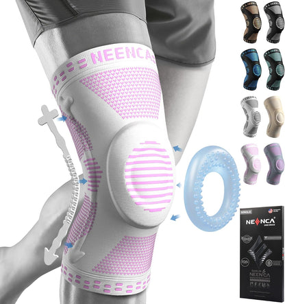 Professional Knee Brace, Medical Knee Support for Women & Men Relief | Patented Patella Gel Pad & Side Stabilizers, Compression Sleeve for Knee Pain, Swelling, ACL, PCL, Arthritis, Sports, Workout