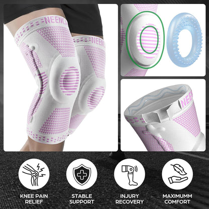 Professional Knee Brace, Medical Knee Support for Women & Men Relief | Patented Patella Gel Pad & Side Stabilizers, Compression Sleeve for Knee Pain, Swelling, ACL, PCL, Arthritis, Sports, Workout