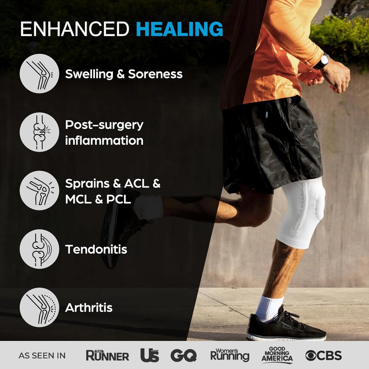 Professional Knee Brace, Medical Knee Support for Women & Men Relief | Patented Patella Gel Pad & Side Stabilizers, Compression Sleeve for Knee Pain, Swelling, ACL, PCL, Arthritis, Sports, Workout