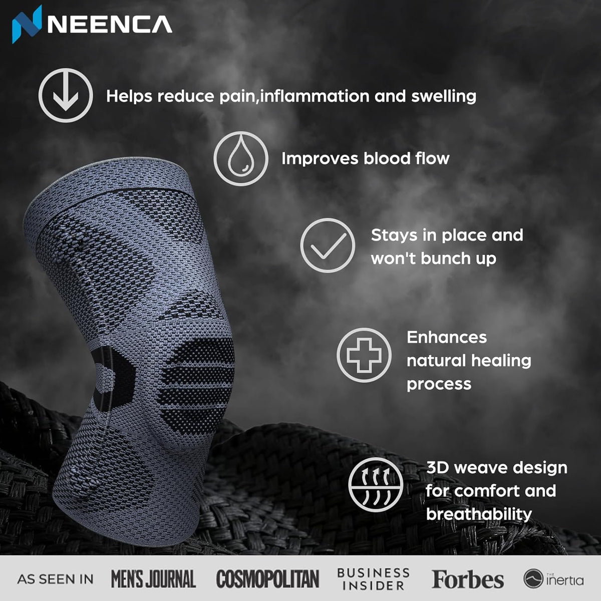 Professional Knee Brace, Medical Knee Support for Women & Men Relief | Patented Patella Gel Pad & Side Stabilizers, Compression Sleeve for Knee Pain, Swelling, ACL, PCL, Arthritis, Sports, Workout