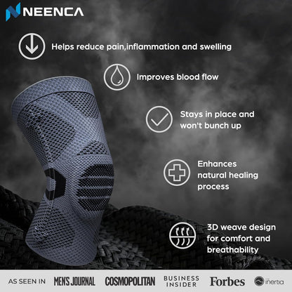 Professional Knee Brace, Medical Knee Support for Women & Men Relief | Patented Patella Gel Pad & Side Stabilizers, Compression Sleeve for Knee Pain, Swelling, ACL, PCL, Arthritis, Sports, Workout