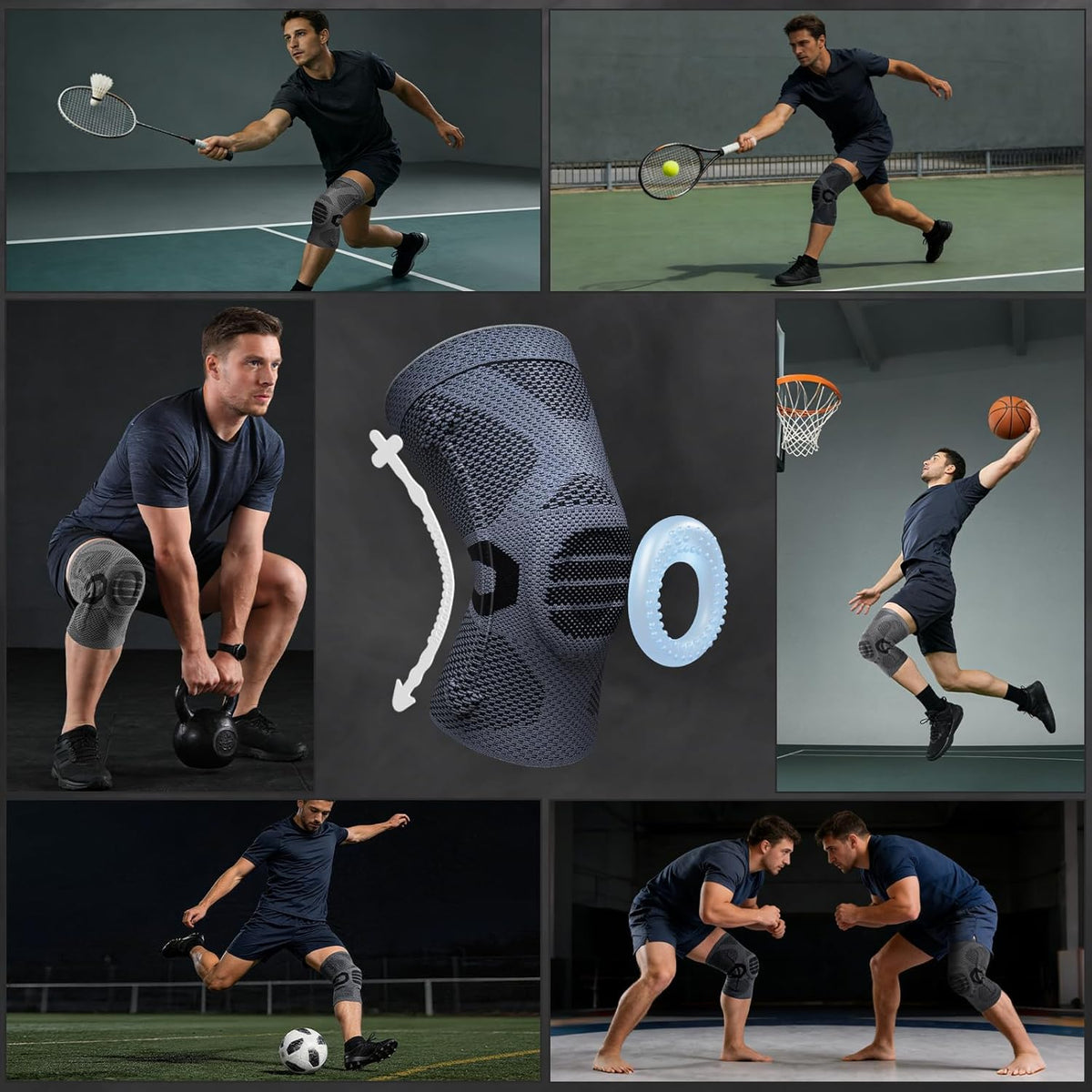 Professional Knee Brace, Medical Knee Support for Women & Men Relief | Patented Patella Gel Pad & Side Stabilizers, Compression Sleeve for Knee Pain, Swelling, ACL, PCL, Arthritis, Sports, Workout