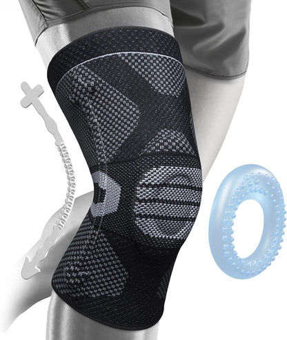 Professional Knee Brace, Medical Knee Support for Women & Men Relief | Patented Patella Gel Pad & Side Stabilizers, Compression Sleeve for Knee Pain, Swelling, ACL, PCL, Arthritis, Sports, Workout