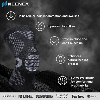 Professional Knee Brace, Medical Knee Support for Women & Men Relief | Patented Patella Gel Pad & Side Stabilizers, Compression Sleeve for Knee Pain, Swelling, ACL, PCL, Arthritis, Sports, Workout