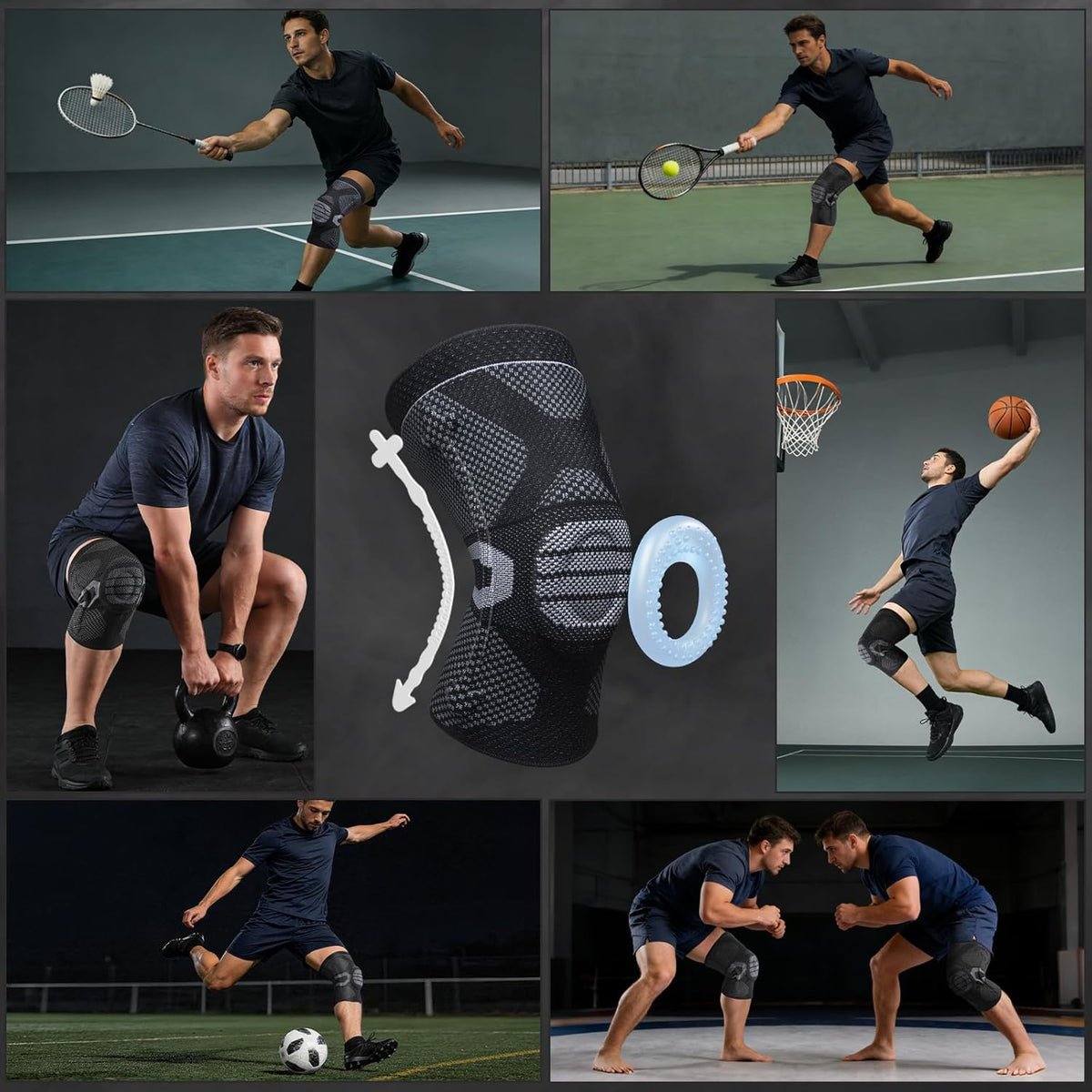 Professional Knee Brace, Medical Knee Support for Women & Men Relief | Patented Patella Gel Pad & Side Stabilizers, Compression Sleeve for Knee Pain, Swelling, ACL, PCL, Arthritis, Sports, Workout