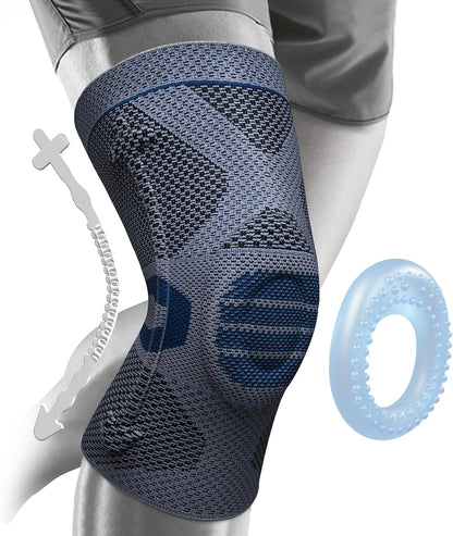 Professional Knee Brace, Medical Knee Support for Women & Men Relief | Patented Patella Gel Pad & Side Stabilizers, Compression Sleeve for Knee Pain, Swelling, ACL, PCL, Arthritis, Sports, Workout