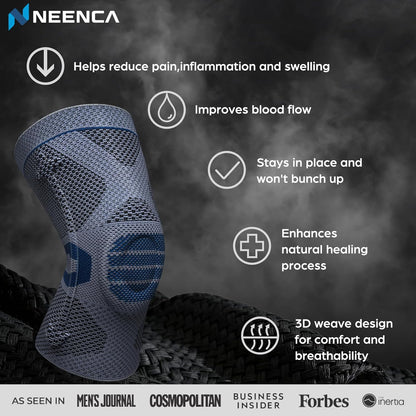 Professional Knee Brace, Medical Knee Support for Women & Men Relief | Patented Patella Gel Pad & Side Stabilizers, Compression Sleeve for Knee Pain, Swelling, ACL, PCL, Arthritis, Sports, Workout