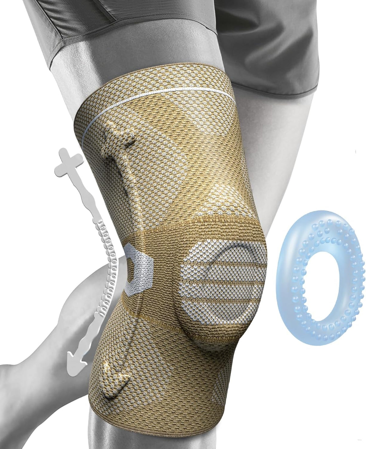 Professional Knee Brace, Medical Knee Support for Women & Men Relief | Patented Patella Gel Pad & Side Stabilizers, Compression Sleeve for Knee Pain, Swelling, ACL, PCL, Arthritis, Sports, Workout