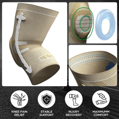Professional Knee Brace, Medical Knee Support for Women & Men Relief | Patented Patella Gel Pad & Side Stabilizers, Compression Sleeve for Knee Pain, Swelling, ACL, PCL, Arthritis, Sports, Workout