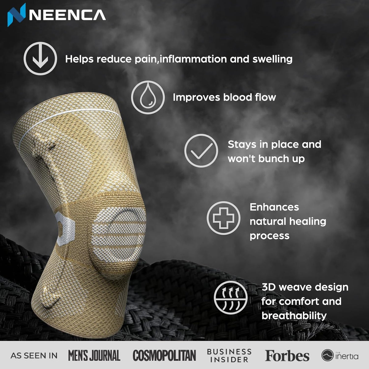 Professional Knee Brace, Medical Knee Support for Women & Men Relief | Patented Patella Gel Pad & Side Stabilizers, Compression Sleeve for Knee Pain, Swelling, ACL, PCL, Arthritis, Sports, Workout