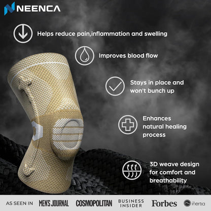 Professional Knee Brace, Medical Knee Support for Women & Men Relief | Patented Patella Gel Pad & Side Stabilizers, Compression Sleeve for Knee Pain, Swelling, ACL, PCL, Arthritis, Sports, Workout