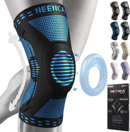 Professional Knee Brace, Medical Knee Support for Women & Men Relief | Patented Patella Gel Pad & Side Stabilizers, Compression Sleeve for Knee Pain, Swelling, ACL, PCL, Arthritis, Sports, Workout