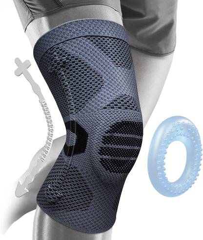 Professional Knee Brace, Medical Knee Support for Women & Men Relief | Patented Patella Gel Pad & Side Stabilizers, Compression Sleeve for Knee Pain, Swelling, ACL, PCL, Arthritis, Sports, Workout