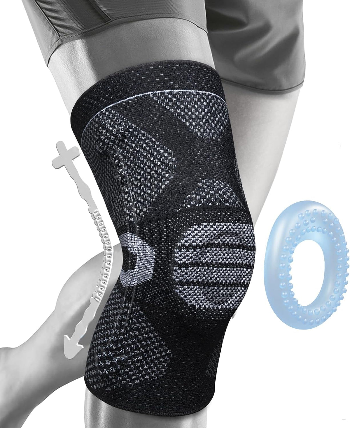 Professional Knee Brace, Medical Knee Support for Women & Men Relief | Patented Patella Gel Pad & Side Stabilizers, Compression Sleeve for Knee Pain, Swelling, ACL, PCL, Arthritis, Sports, Workout