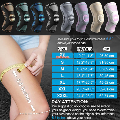 Professional Knee Brace, Medical Knee Support for Women & Men Relief | Patented Patella Gel Pad & Side Stabilizers, Compression Sleeve for Knee Pain, Swelling, ACL, PCL, Arthritis, Sports, Workout