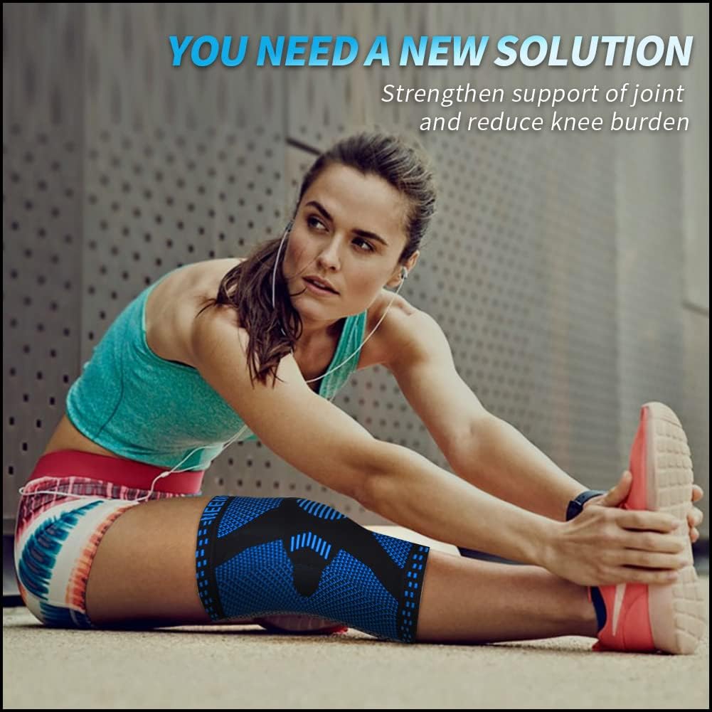 Professional Knee Brace, Medical Knee Support for Women & Men Relief | Patented Patella Gel Pad & Side Stabilizers, Compression Sleeve for Knee Pain, Swelling, ACL, PCL, Arthritis, Sports, Workout