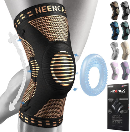Professional Knee Brace, Medical Knee Support for Women & Men Relief | Patented Patella Gel Pad & Side Stabilizers, Compression Sleeve for Knee Pain, Swelling, ACL, PCL, Arthritis, Sports, Workout