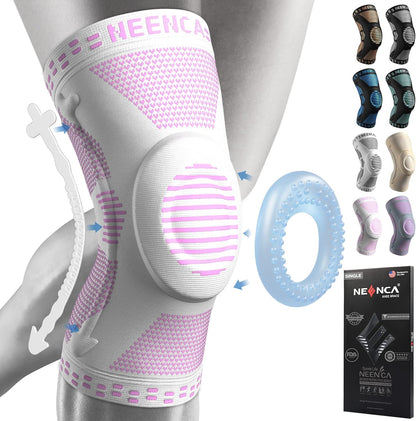 Professional Knee Brace, Medical Knee Support for Women & Men Relief | Patented Patella Gel Pad & Side Stabilizers, Compression Sleeve for Knee Pain, Swelling, ACL, PCL, Arthritis, Sports, Workout