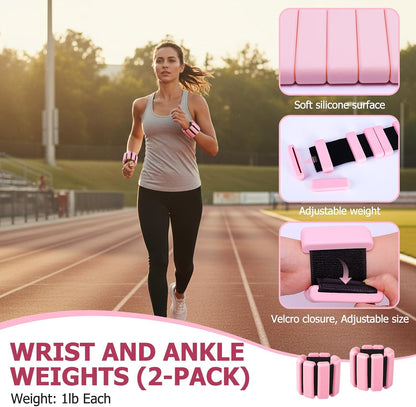 All-in-One Home Workout Kit for Women–Pilates Kit with Ankle Weights, Magic Circle 12 inch, Resistance Bands, Mini Pilates Ball, Carry Bag – Beginner Pilates Gift Set for Mother's Day, Birthday