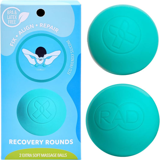 Recovery Rounds - Extra Soft Yoga Deep Tissue Massage Ball Set – Myofascial Release Balls for Feet, Back, Neck, Legs & Arms – Trigger Point & Mobility Therapy (2-Pack)