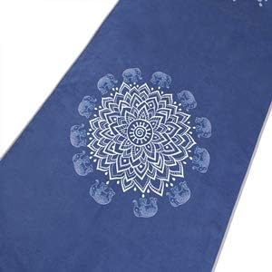 Yoga Towel,Microfiber Mat Towels w Smart Corner Pocket Elastic Loop,Non Slip Towel for Hot Yoga
