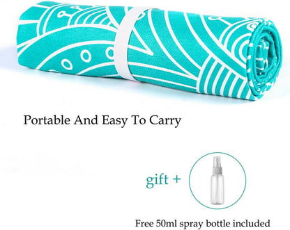 Yoga Towel,Microfiber Mat Towels w Smart Corner Pocket Elastic Loop,Non Slip Towel for Hot Yoga