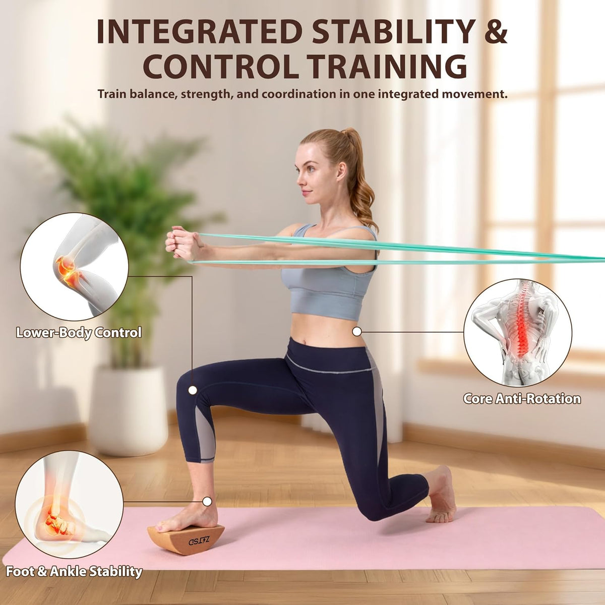 Cork Yoga Blocks, Cork Yoga Blocks 2 Pack with bands