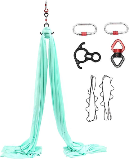 Aerial Silks Equipment, Stretch Aerial Silk Starter Kit for Aerial Acrobatic Dance, Aerial Yoga Hammock