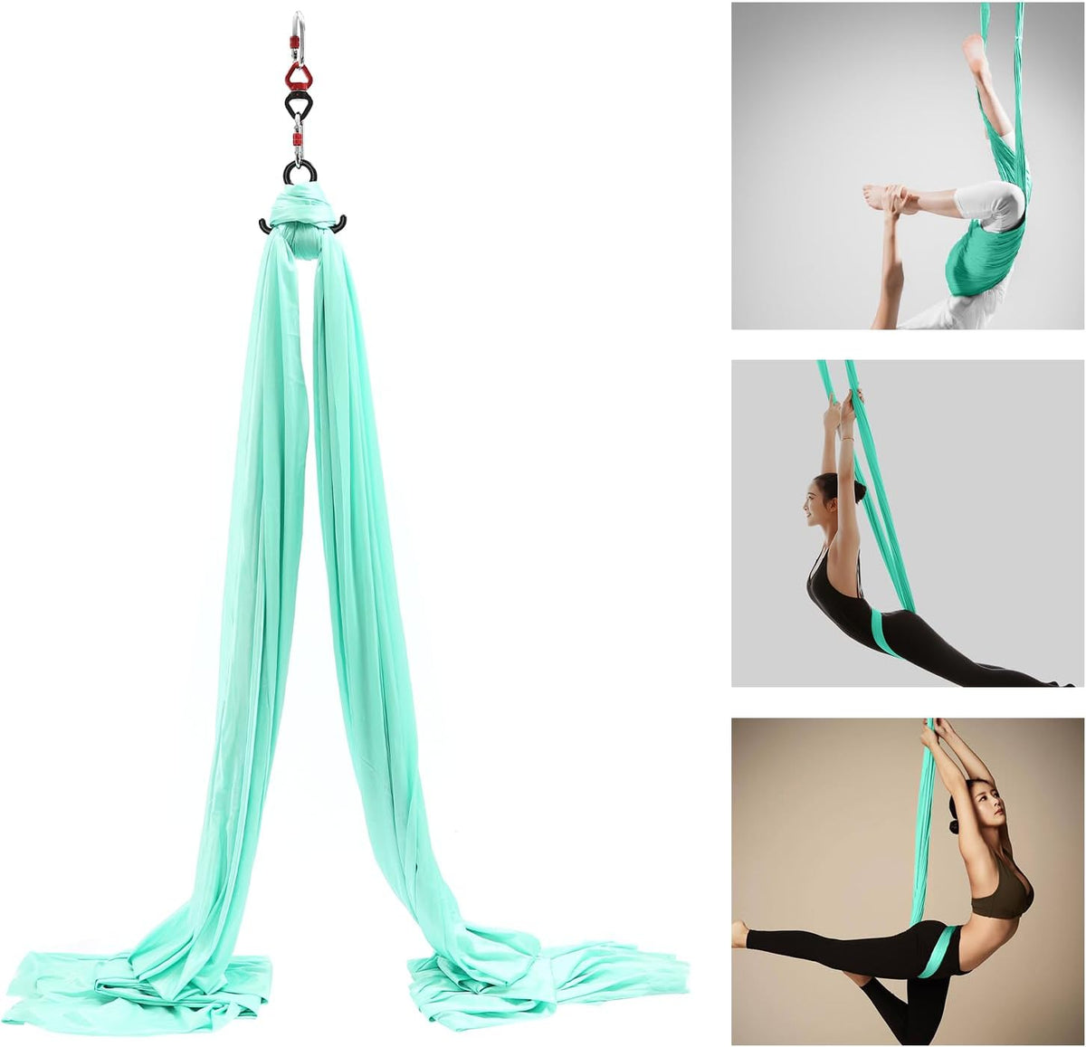Aerial Silks Equipment, Stretch Aerial Silk Starter Kit for Aerial Acrobatic Dance, Aerial Yoga Hammock