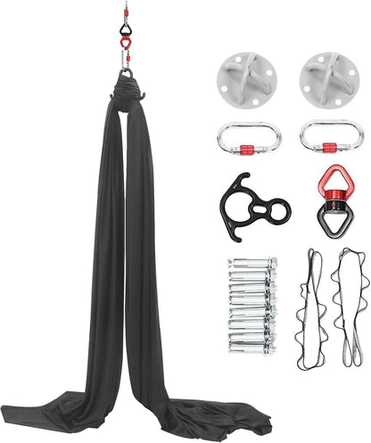Aerial Silks Equipment, Stretch Aerial Silk Starter Kit for Aerial Acrobatic Dance, Aerial Yoga Hammock